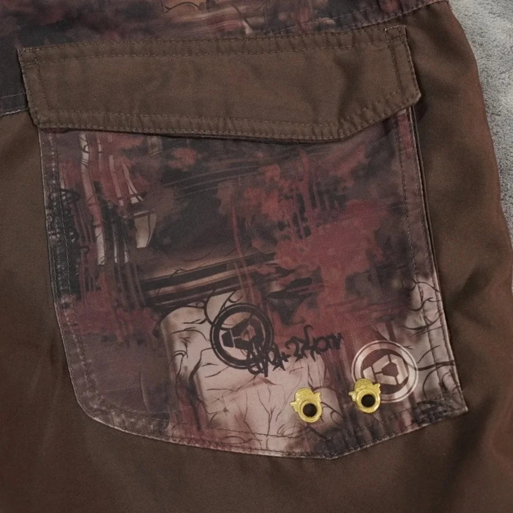 North Face REEF Cryptic Board Shorts Mens Medium Brown Surf‎ Turf Code